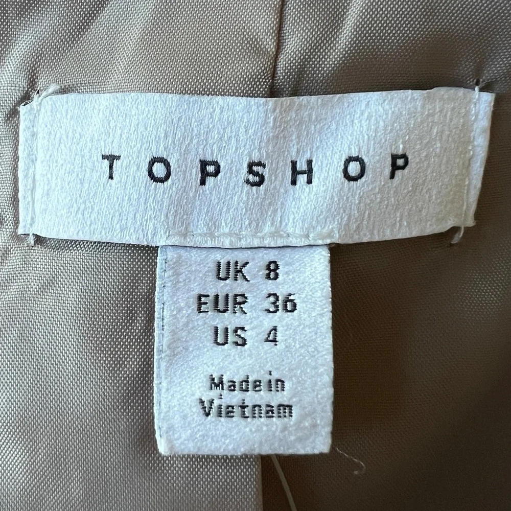 Topshop Women's Tan Belted‎ Blazer Jacket Size 4 NEW